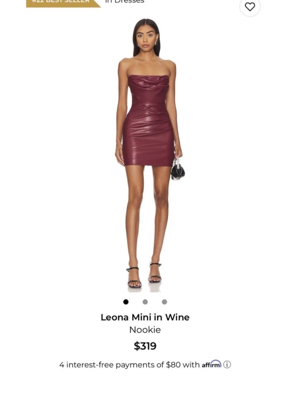 Game day! Bama , UGA , Olemiss ,Nookie Strapless Leona Mini Dress in Wine